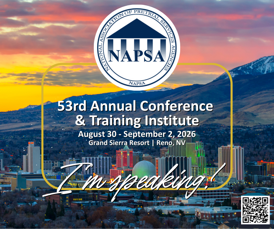 NAPSA 53rd Annual Conference and Training Institute poster over Reno skyline at sunset, Aug. 30–Sep. 2, 2026