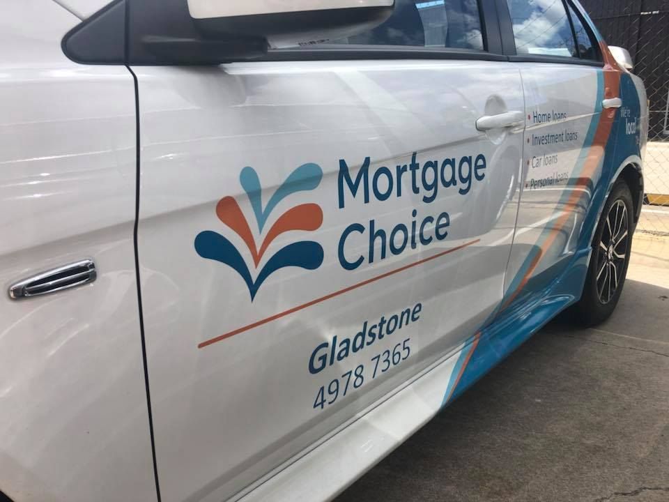 A Mortgage Choice Car is Parked in a Parking Lot — Signtek Gladstone in Gladstone Central, QLD