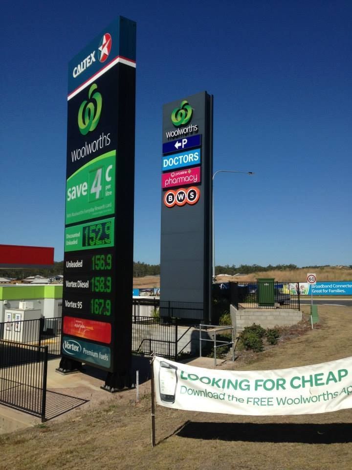 A Gas Station With a Sign That Says Looking for Cheap — Signtek Gladstone in Gladstone Central, QLD