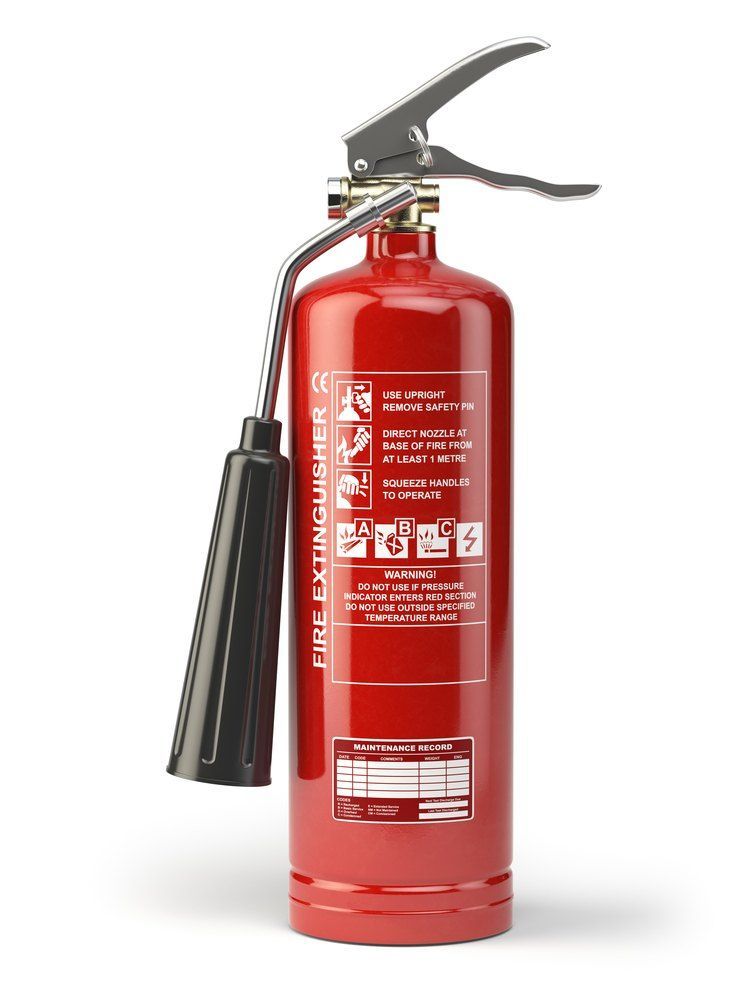 A Red Fire Extinguisher With a Black Handle on a White Background — Signtek Gladstone in Gladstone Central, QLD