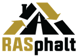 RASphalt logo with gold and black road-arrow design above the company name