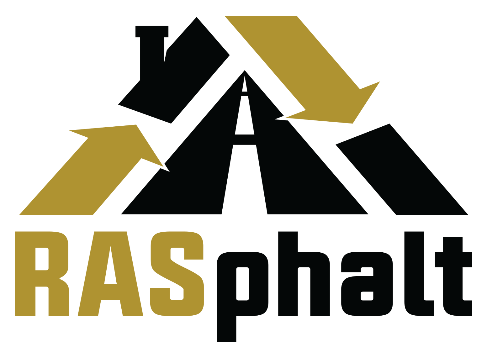 RASphalt logo with gold and black road-arrow design above the company name