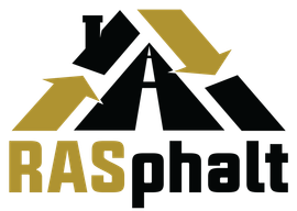 RASphalt logo with gold and black road-arrow design above the company name