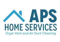 The logo for aps home services dryer vent and air duct cleaning.
