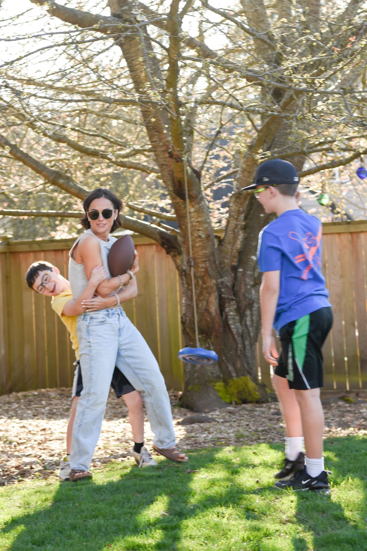 Danica Playing With Kids in Backyard