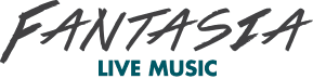 A logo for fantasia live music on a white background.