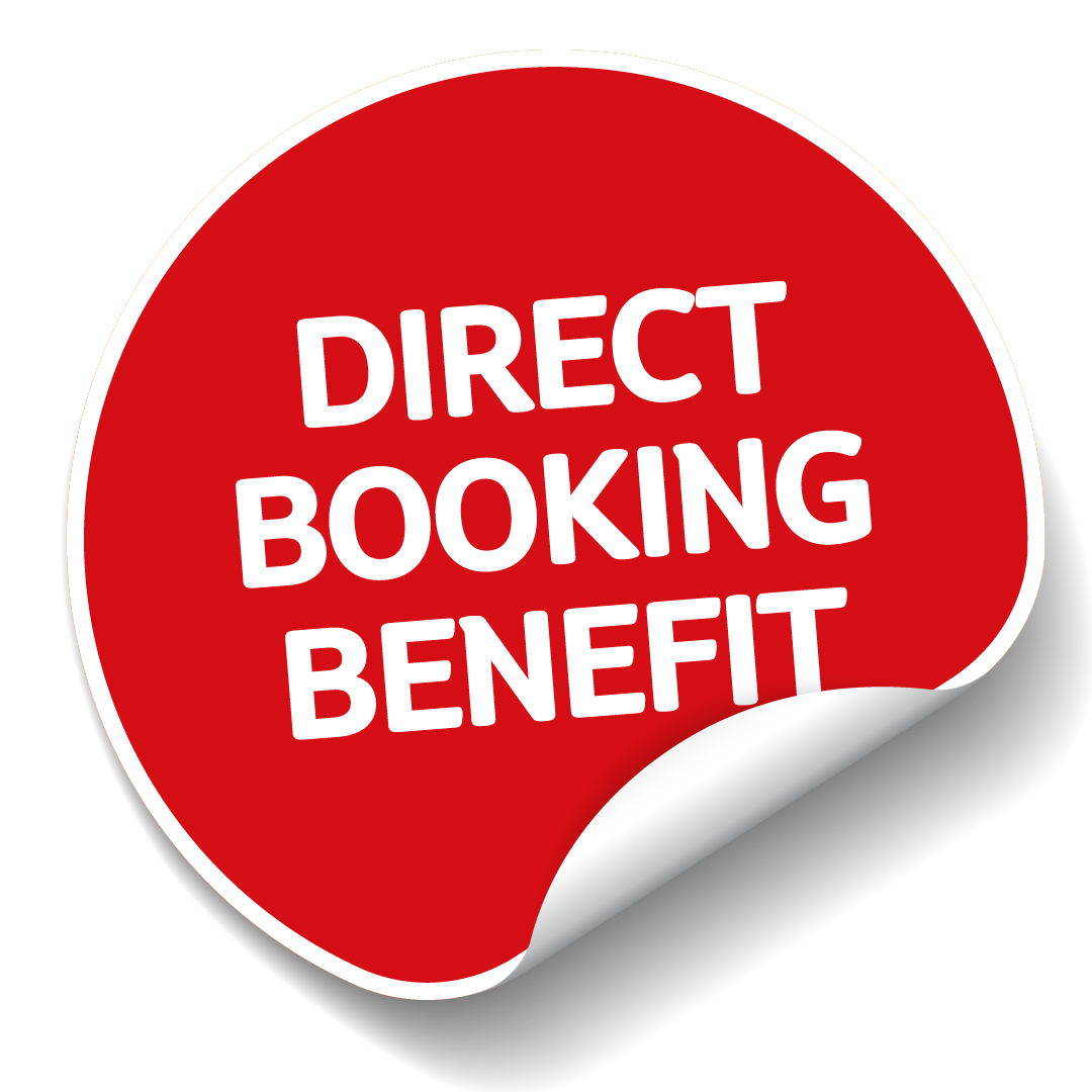 Red circular sticker with