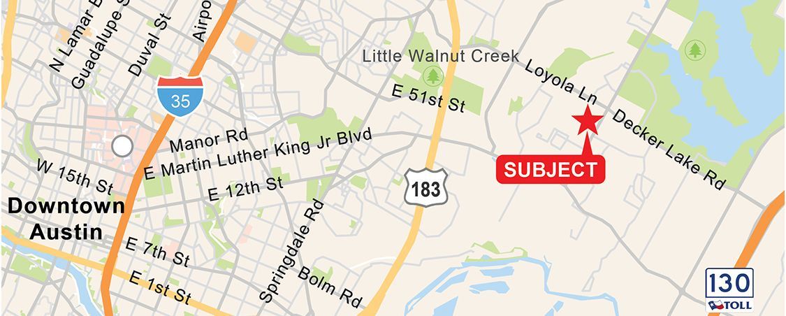 a map of downtown austin with a red star in the middle