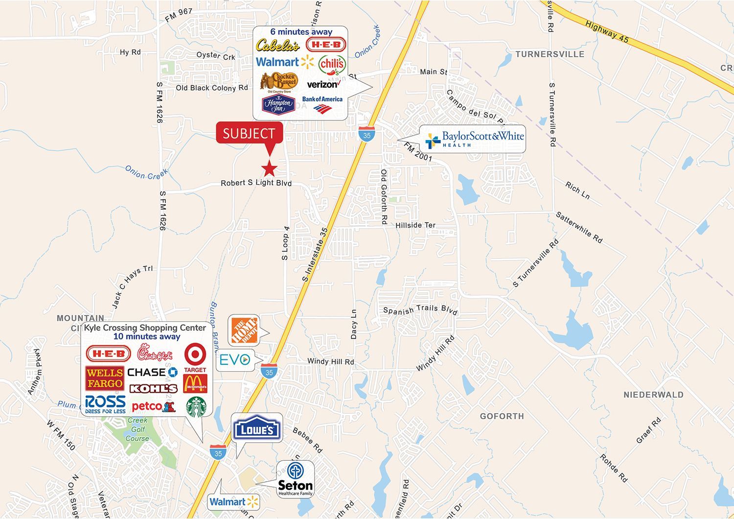 Store locator map with multiple brand logos 