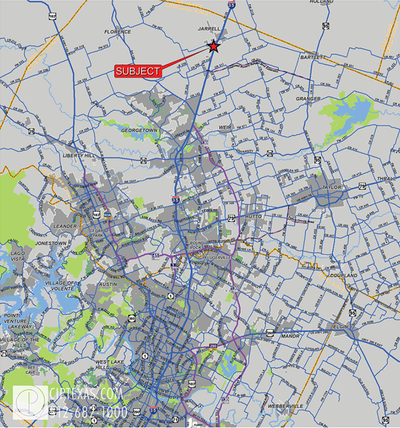 a map of a city with the word subject on it