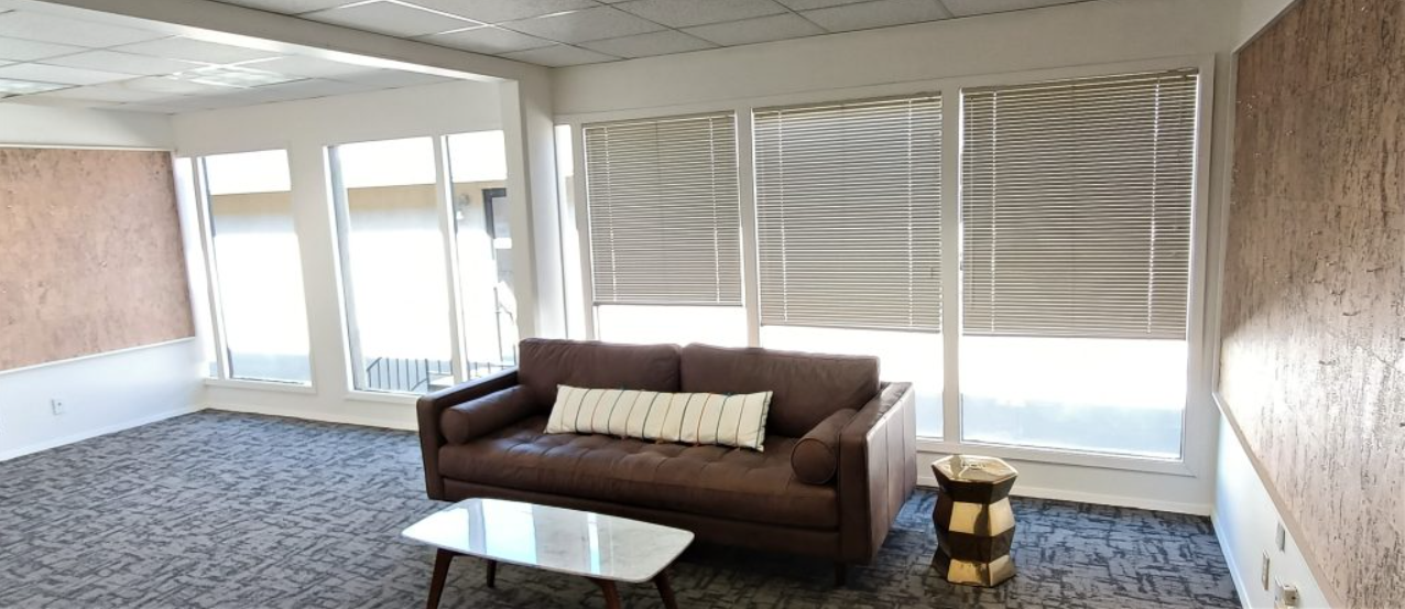 couch in empty office