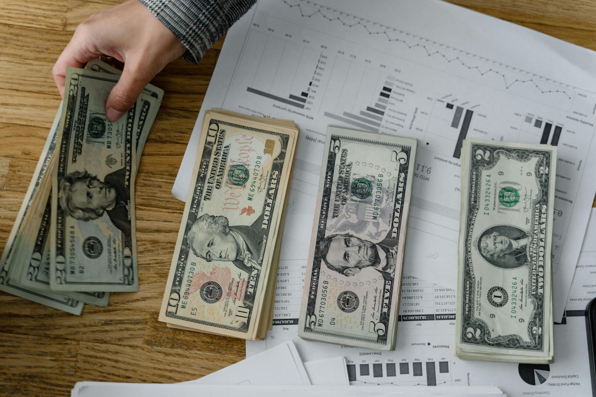 money stacks