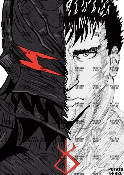 Guts half of poster  human  on the other side  monster only monster eye coloured red.