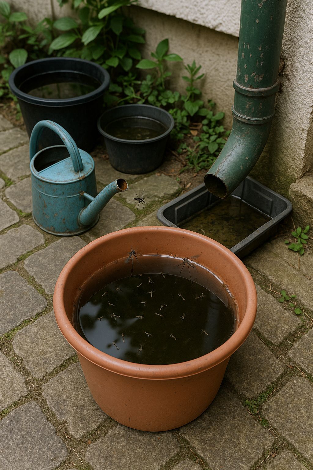 pot de fleur rempli d'eau