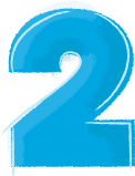 A blue number two on a white background.