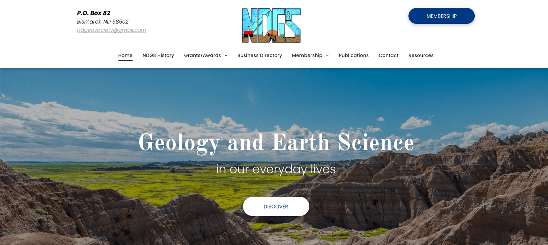 A screenshot of a website for geology and earth science.