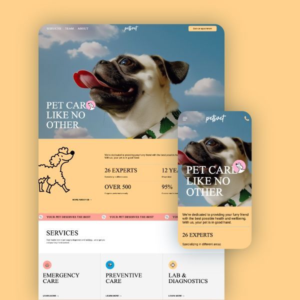 A plumber around the clock website on a yellow background