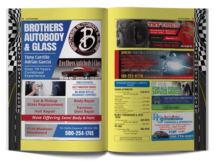 layout of printed phonebook