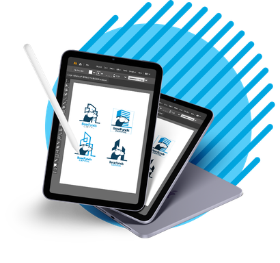 a tablet with a pen on it is sitting on top of a laptop .