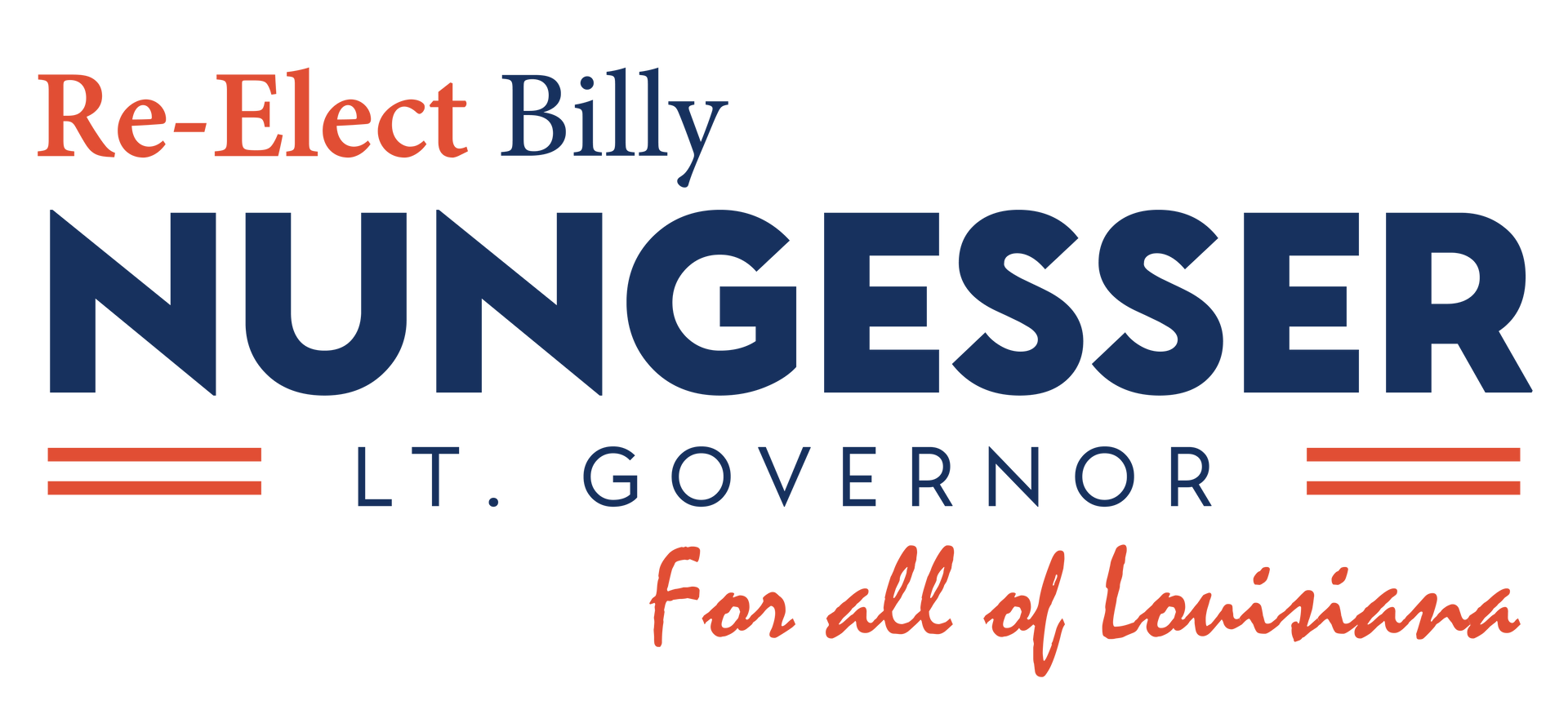 The logo for re-elect billy nungesser lt governor for all of louisiana