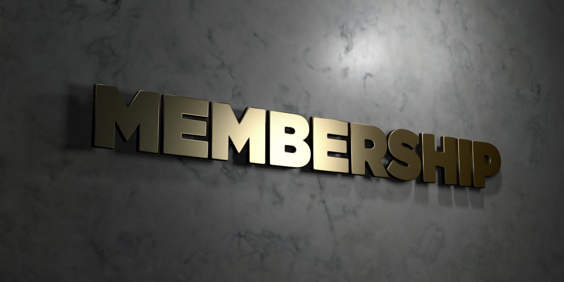 The word membership is written in gold letters on a gray background.