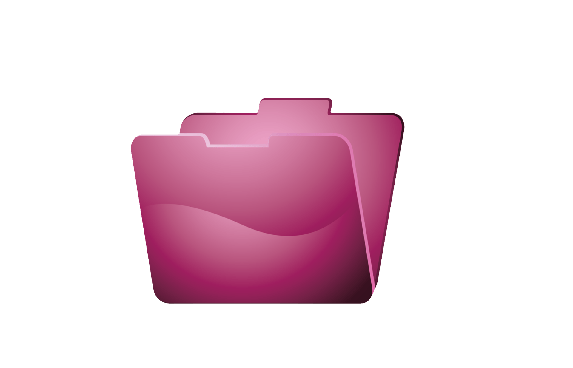 Pink folder icon with a glossy finish