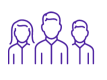 A group of people standing next to each other on a white background.