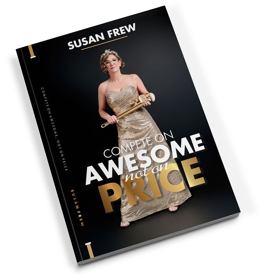 A woman in a gold dress is holding a trumpet on the cover of a book.