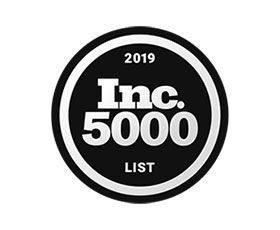 A black and white logo for inc. 5000 list.