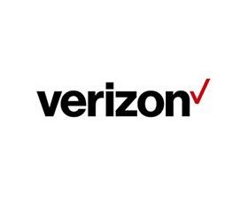 The verizon logo is black and red on a white background.