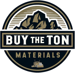 A logo for a company called buy the ton materials
