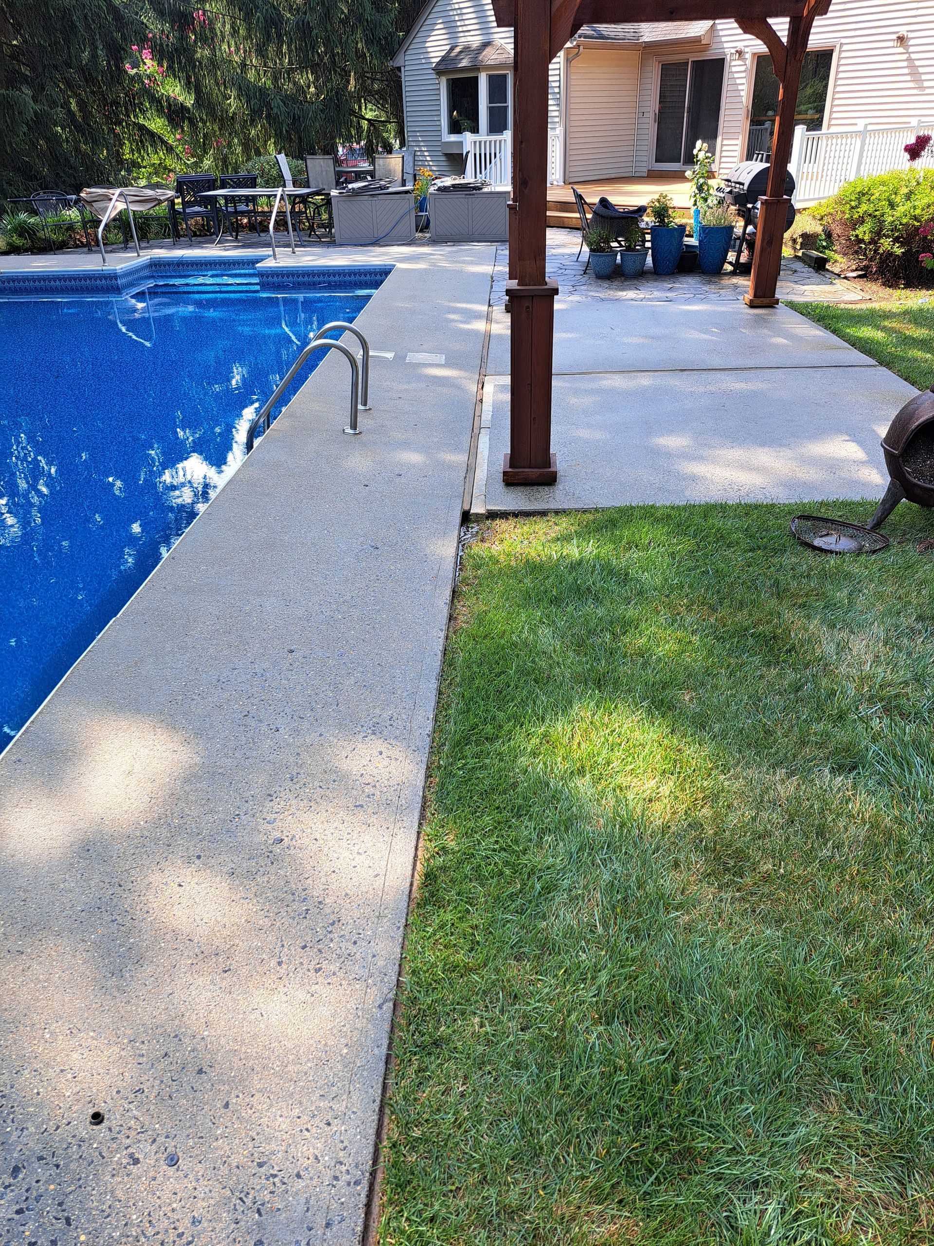 Pool Area Concrete Powerwashing in Fair Haven NJ- After