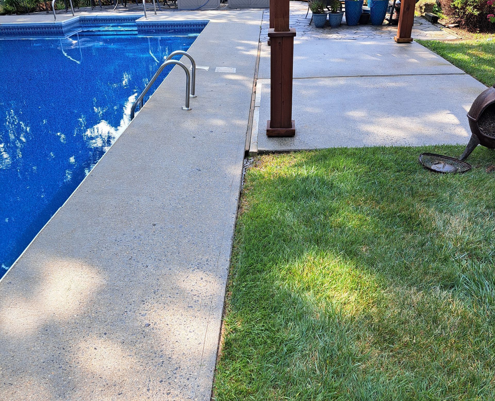 Powerwashing Concrete Pool Area in Rumson NJ-After