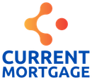 Current Mortgage logo: orange and blue abstract symbol above blue text.