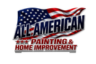 All American Painting & Home Improvement logo with American flag graphic in red, white, and blue