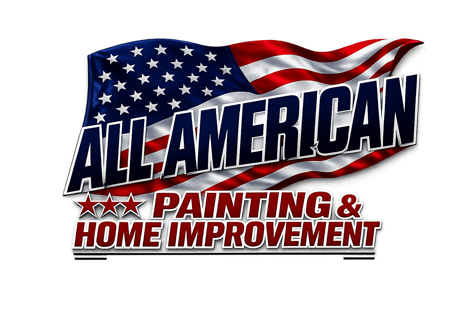 All American Painting & Home Improvement logo with American flag graphic in red, white, and blue