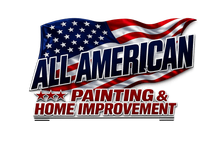 All American Painting & Home Improvement logo with American flag graphic in red, white, and blue