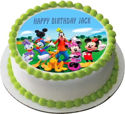 Torta con cialda stampata con personaggi disney