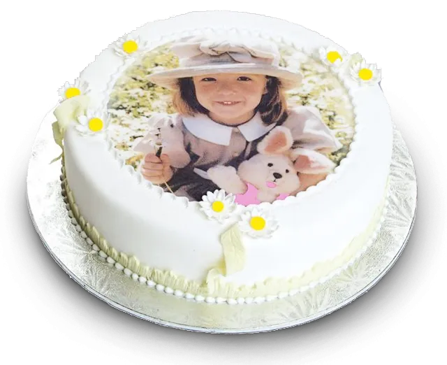 Torta decorata con cialda stampata