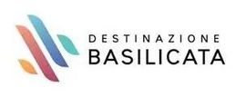 Logo per Destinazione Basilicata, caratterizzato da forme astratte colorate e testo.