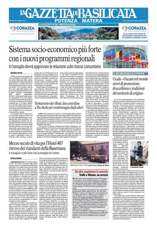 Prima pagina del quotidiano intitolato 