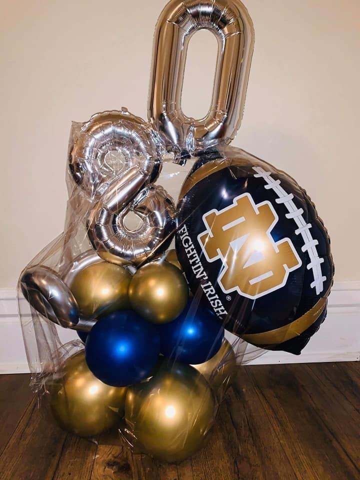 Football Balloon Bouquet — Granger, IN — Make 'Em Pop Creations