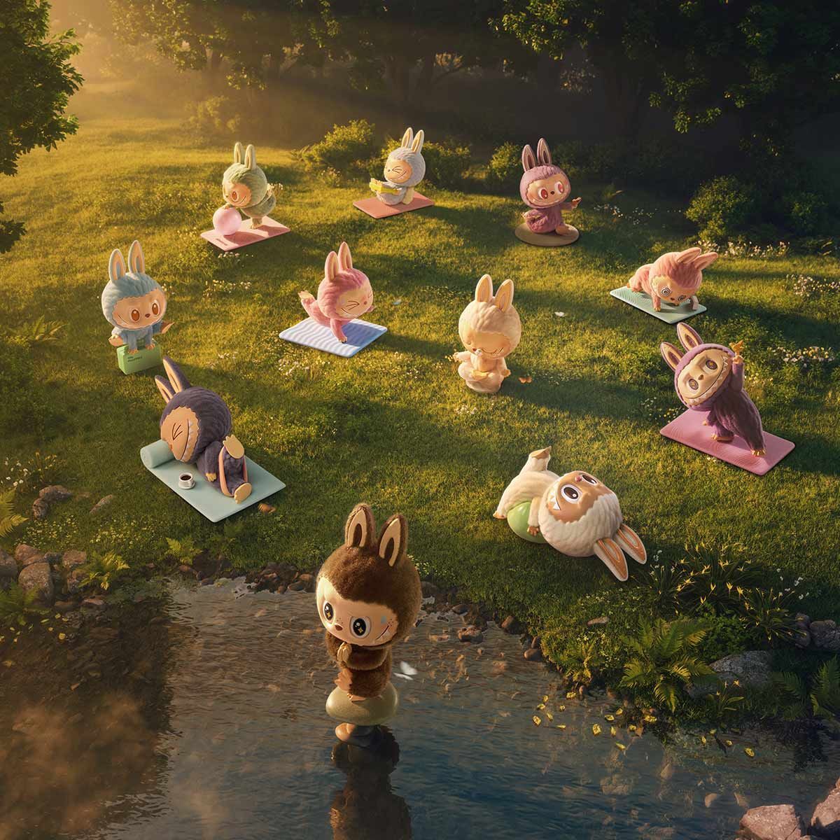 labubu lazy yoga