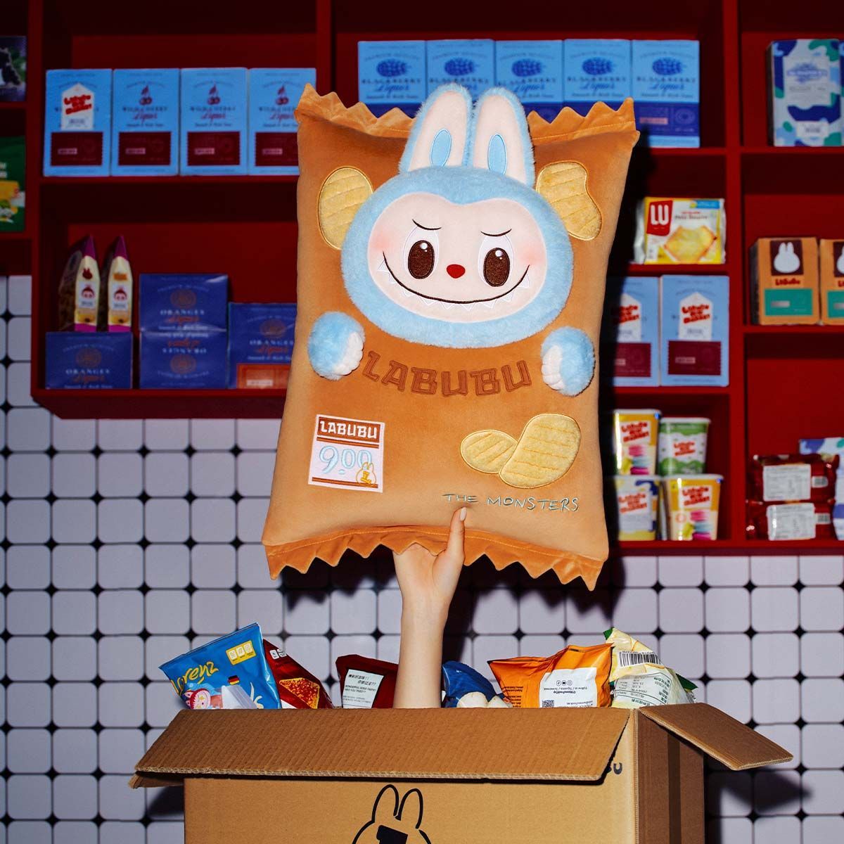 labubu wacky mart pillow