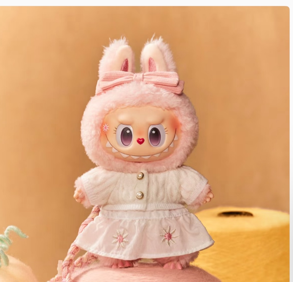 Mokoko The Monsters:  Pom Pom Party Series - Fall into Sweaters Long Chain Hanging Card Plush Pendant