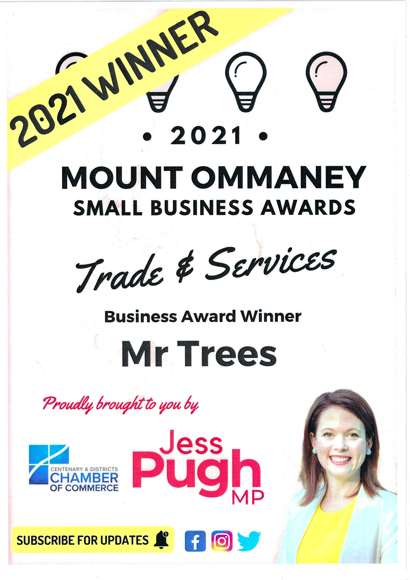 2021 Mount Ommaney Small Business Award Winner — Ipswich, QLD — Mr Trees