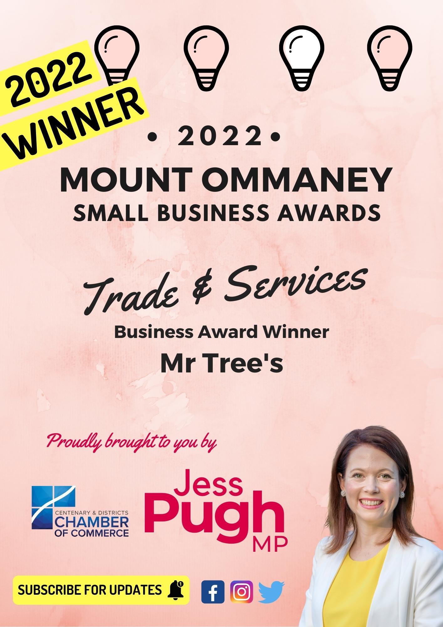 2022 Mount Ommaney Small Business Award Winner — Ipswich, QLD — Mr Trees