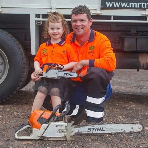 Smiling Father and Daughter — Ipswich, QLD — Mr Trees Smiling Father and Daughter — Ipswich, QLD — Mr Trees