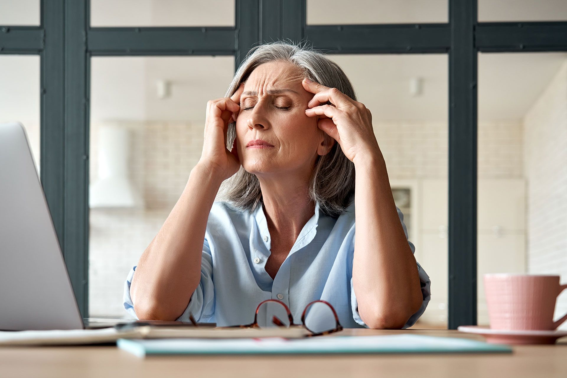 Woman Experiencing Brain Fog Due to Perimenopause