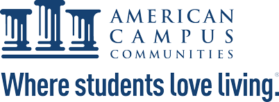 The logo for american campus communities where students love living